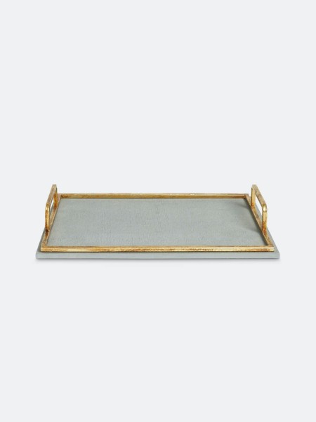 grey tray with gold handle