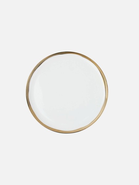 Dauville side Plate gold and white